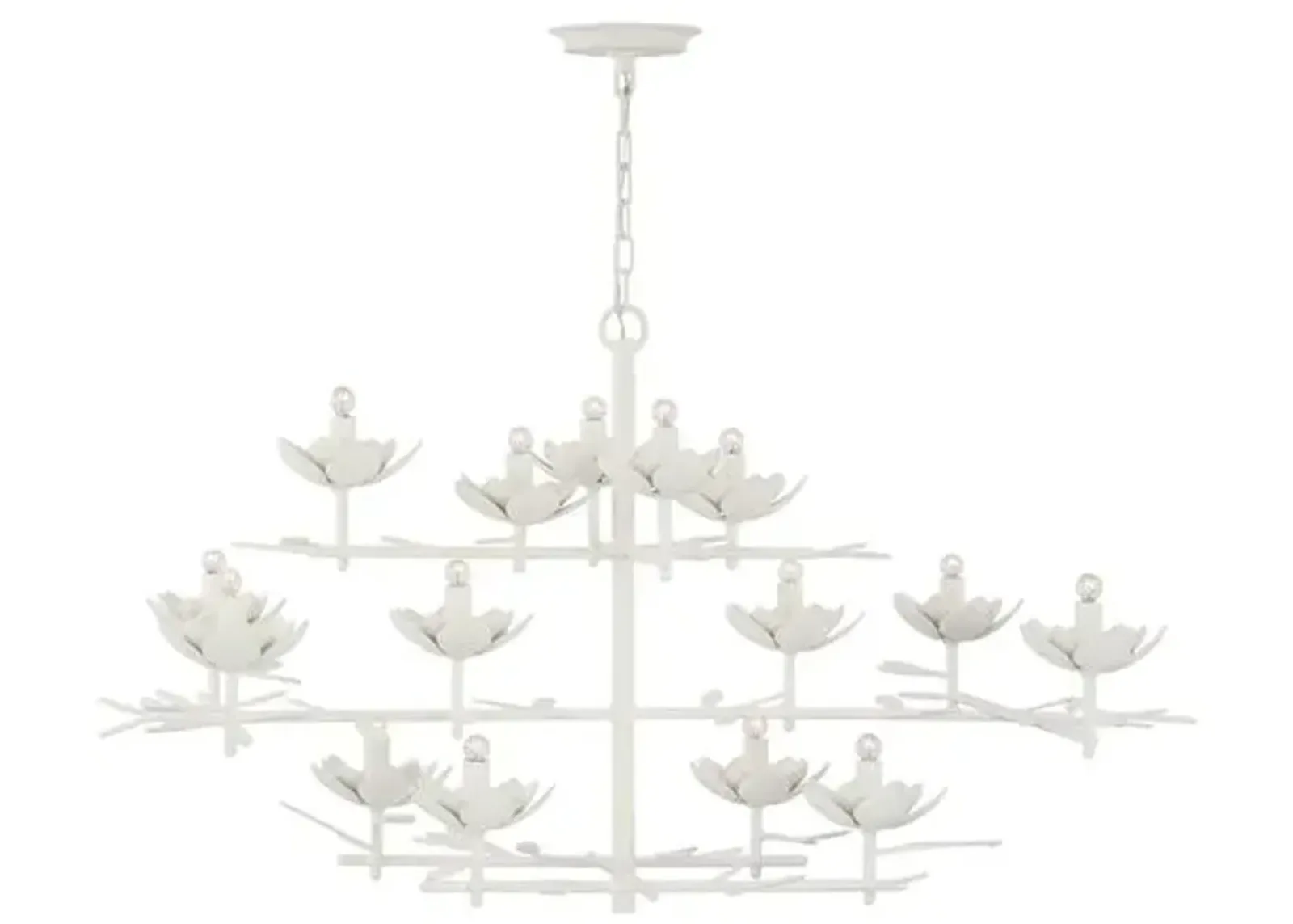 Visual Comfort - Clementine 48" Low Wide Tiered Chandelier - White