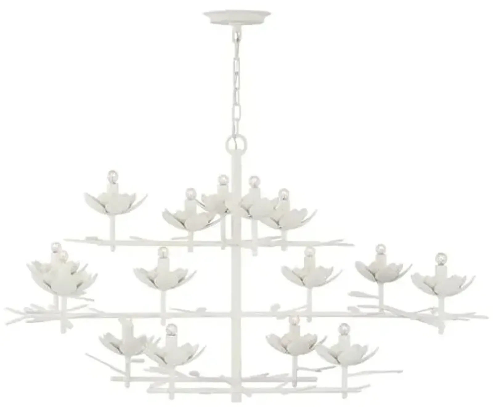 Visual Comfort - Clementine 48" Low Wide Tiered Chandelier - White