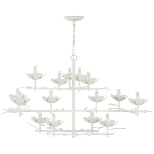 Visual Comfort - Clementine 48" Low Wide Tiered Chandelier - White