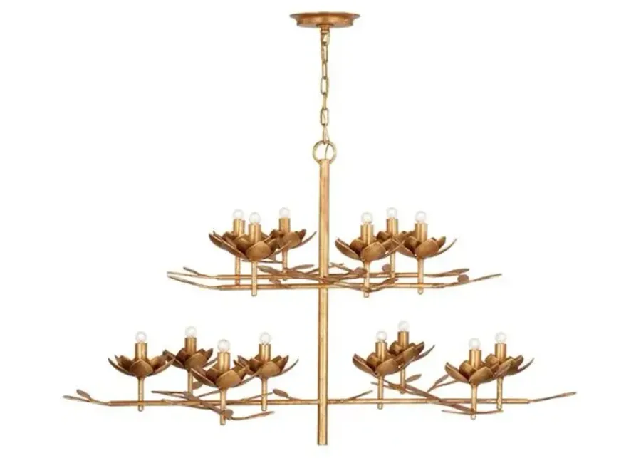 Visual Comfort - Clementine 53" Tiered Chandelier - Gold