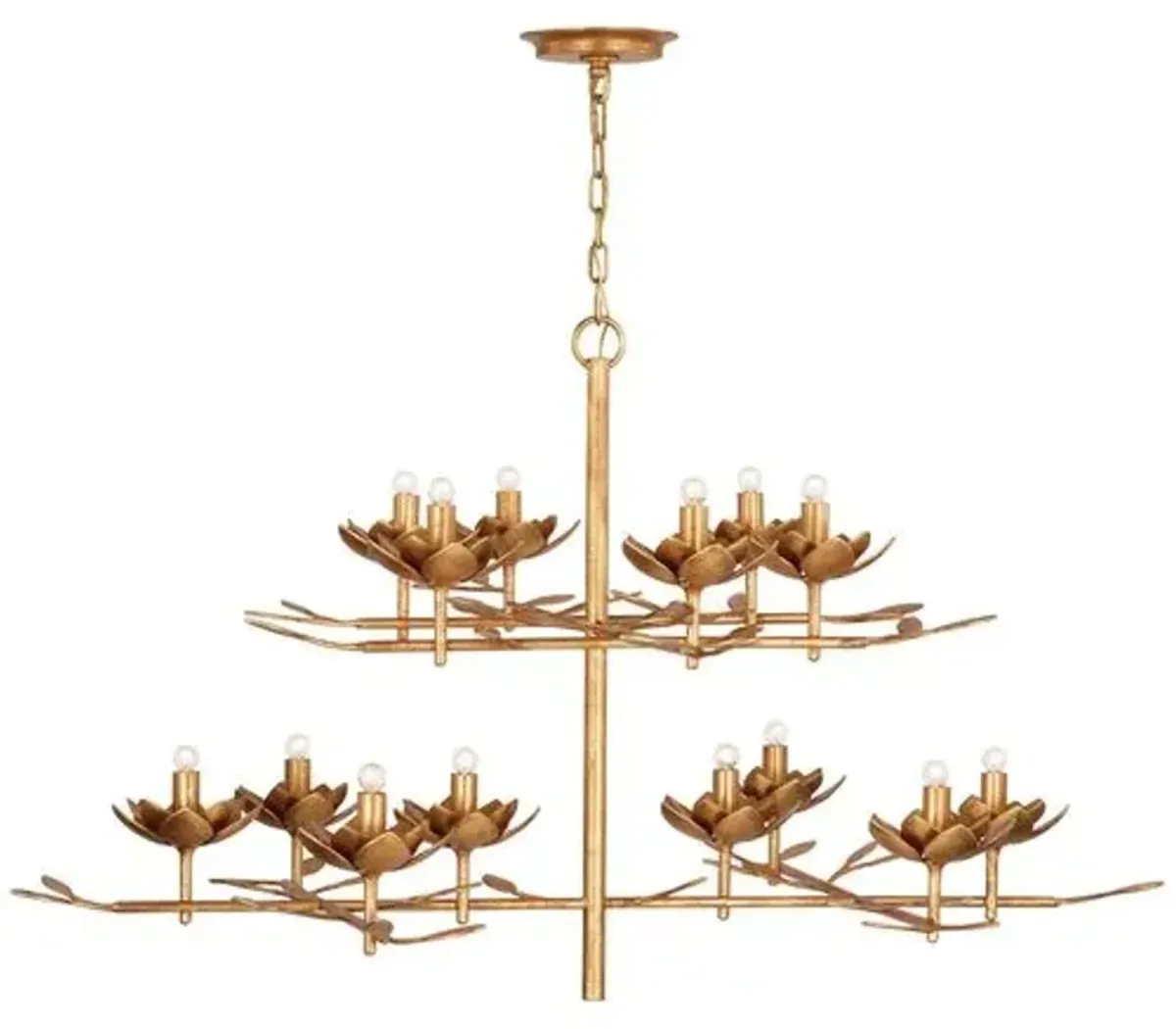 Visual Comfort - Clementine 53" Tiered Chandelier - Gold