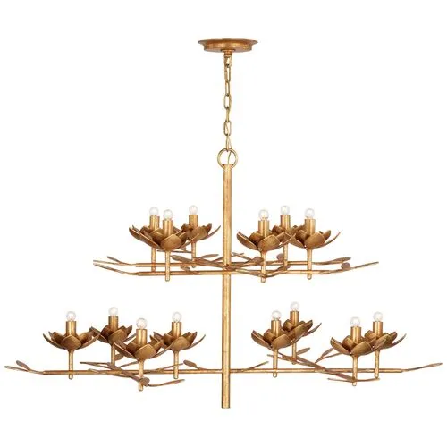 Visual Comfort - Clementine 53" Tiered Chandelier - Gold