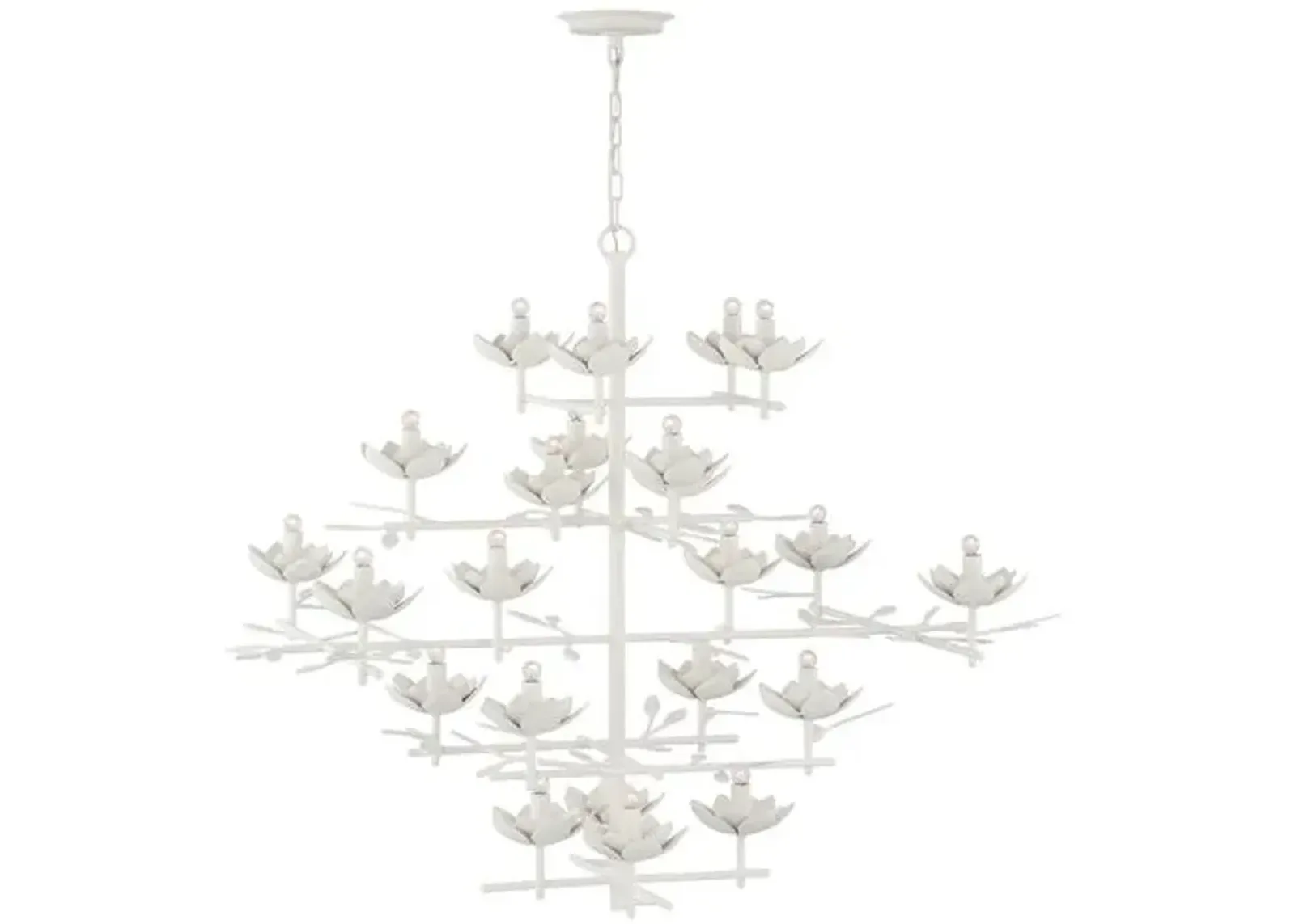 Visual Comfort - Clementine 48" Tiered Entry Chandelier - White