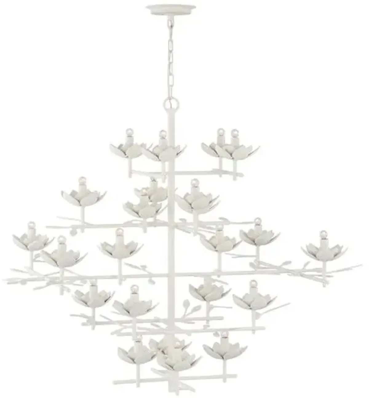 Visual Comfort - Clementine 48" Tiered Entry Chandelier - White