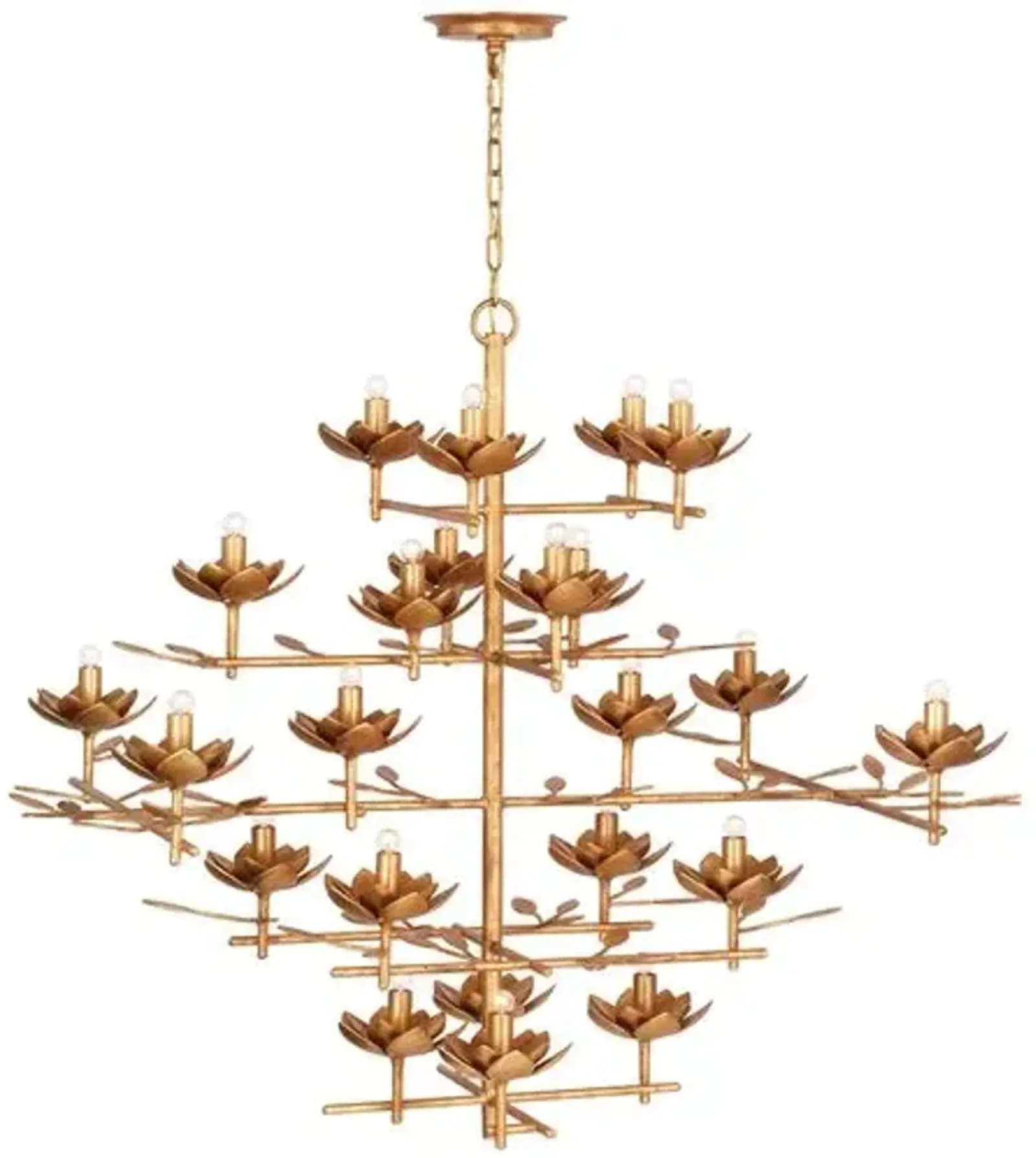 Visual Comfort - Clementine 48" Tiered Entry Chandelier - Gold