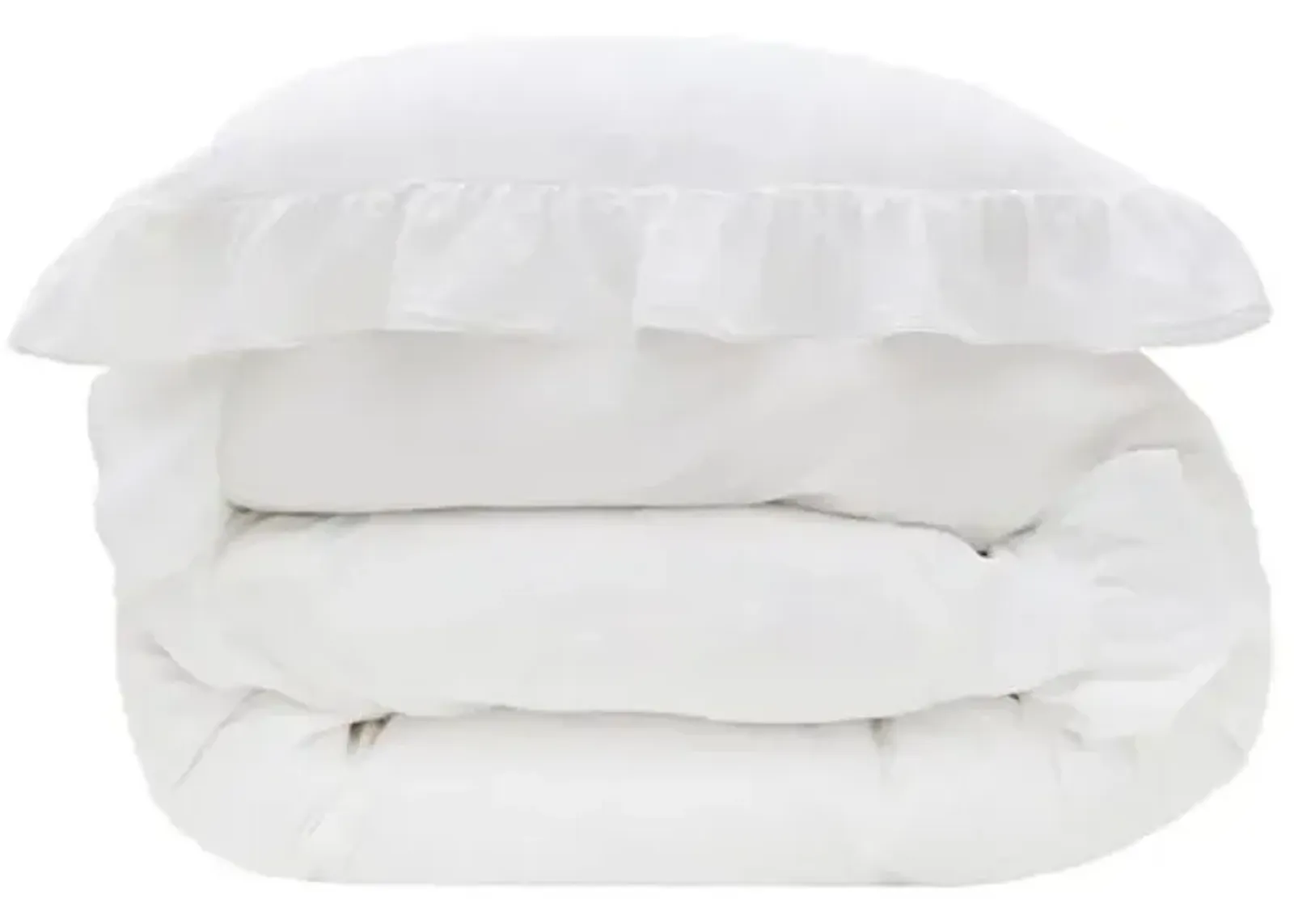 Rowan Crinkled Cotton Duvet Cover Set - Pom Pom at Home - White