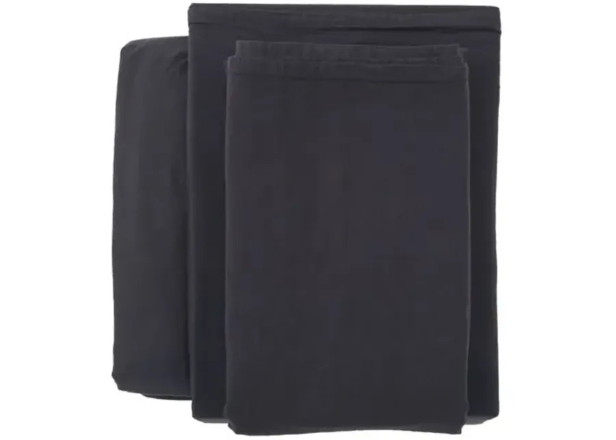 Mateo Cotton Sheet Set - Pom Pom at Home - Black, 300 Thread Count, Egyptian Cotton Sateen, Soft and Luxurious