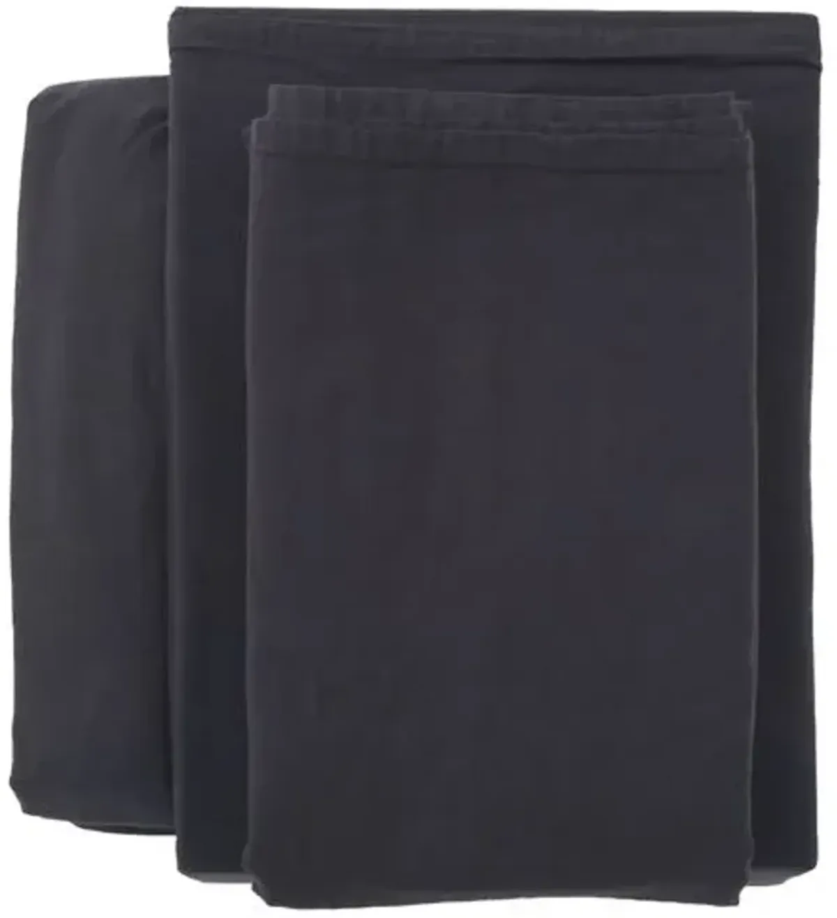 Mateo Cotton Sheet Set - Pom Pom at Home - Black, 300 Thread Count, Egyptian Cotton Sateen, Soft and Luxurious