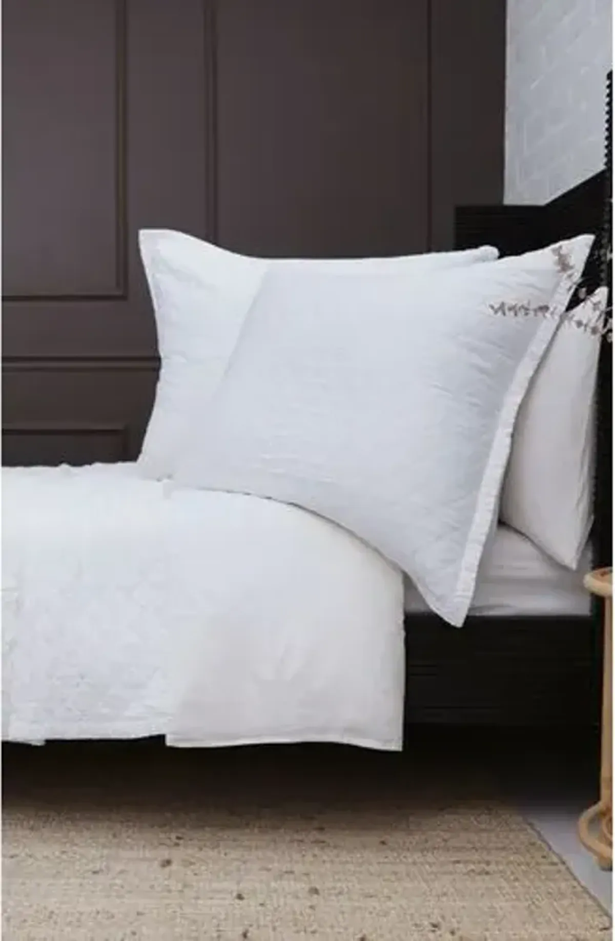 Monaco Bamboo Sateen Coverlet - Pom Pom at Home - White