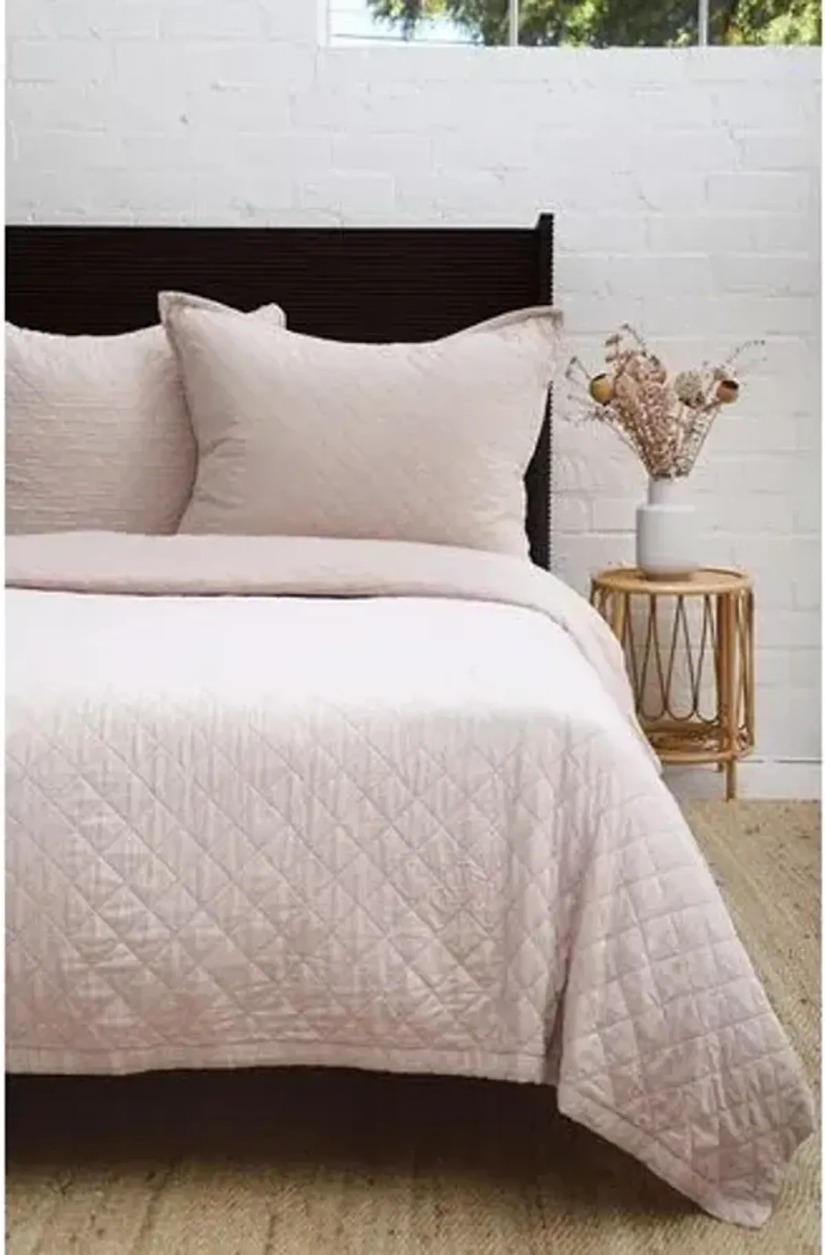 Monaco Bamboo Sateen Coverlet - Pom Pom at Home - Gray