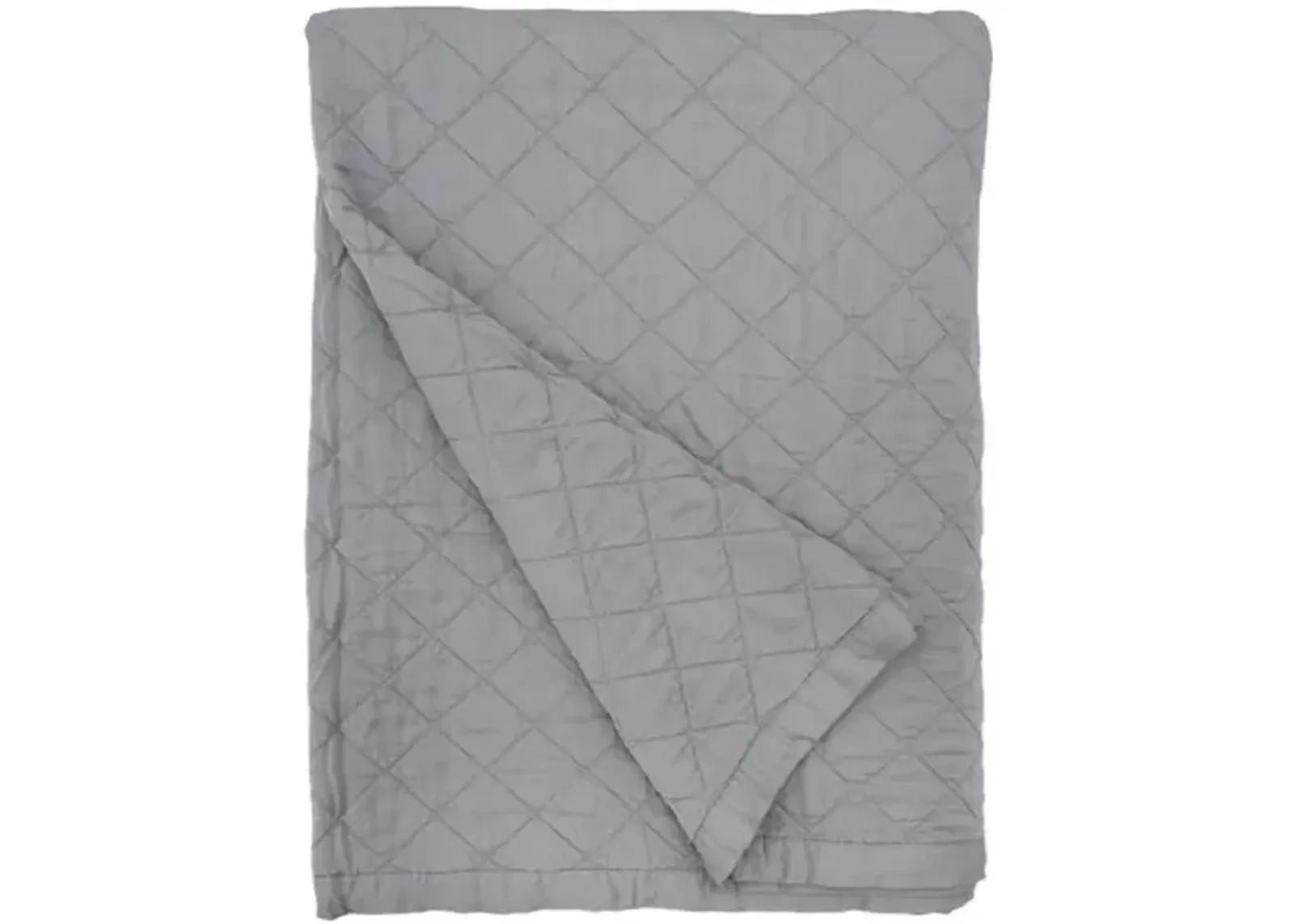 Monaco Bamboo Sateen Coverlet - Pom Pom at Home - Gray