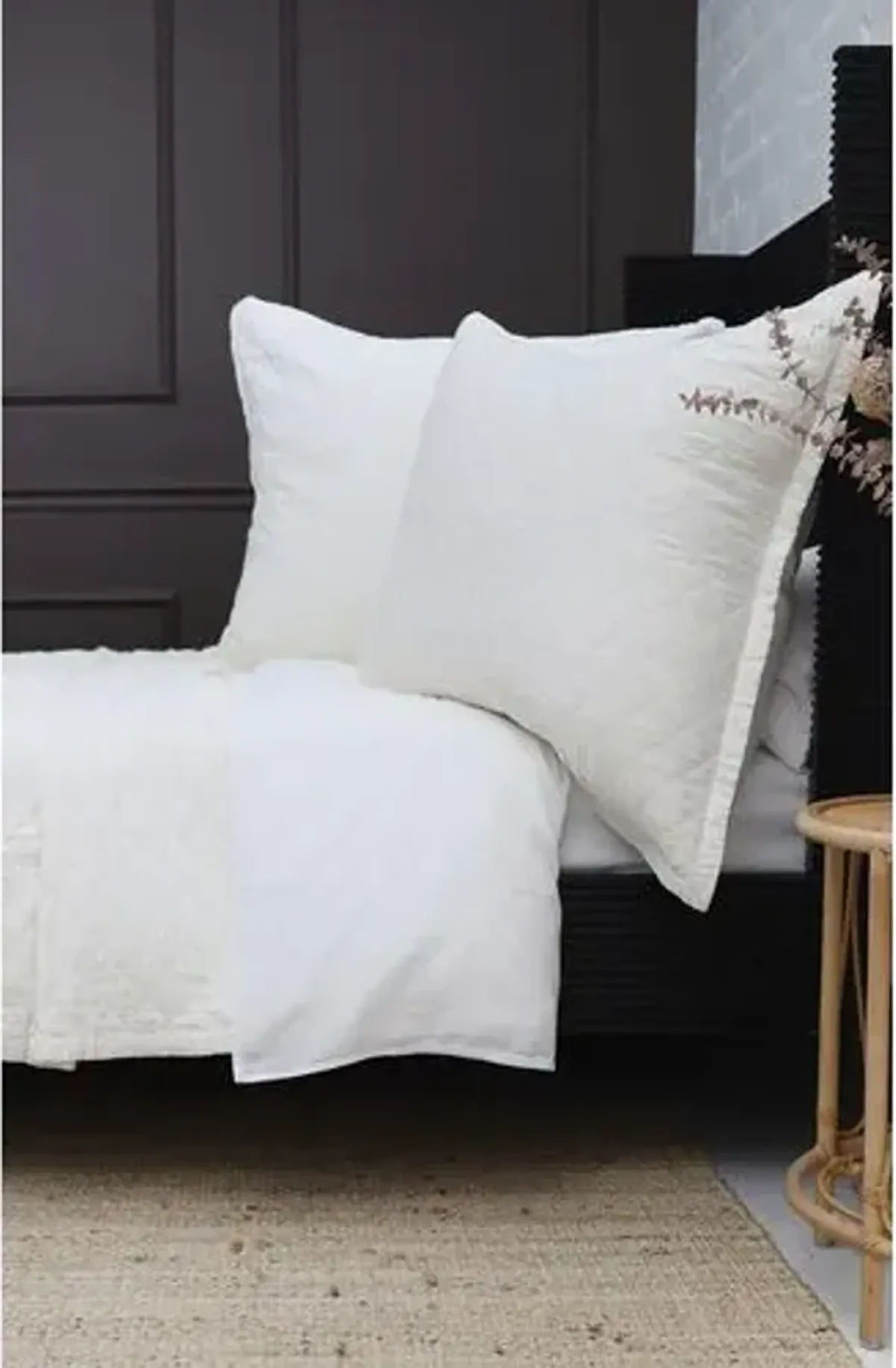 Monaco Bamboo Sateen Coverlet - Pom Pom at Home - Ivory