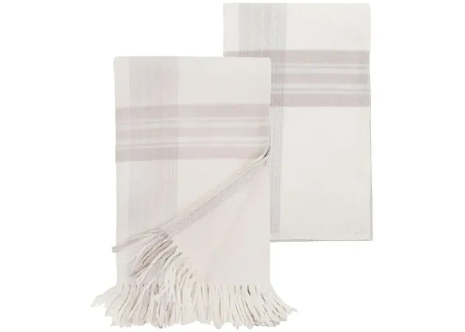 Geneva Blanket - Ivory/Taupe - Pom Pom at Home