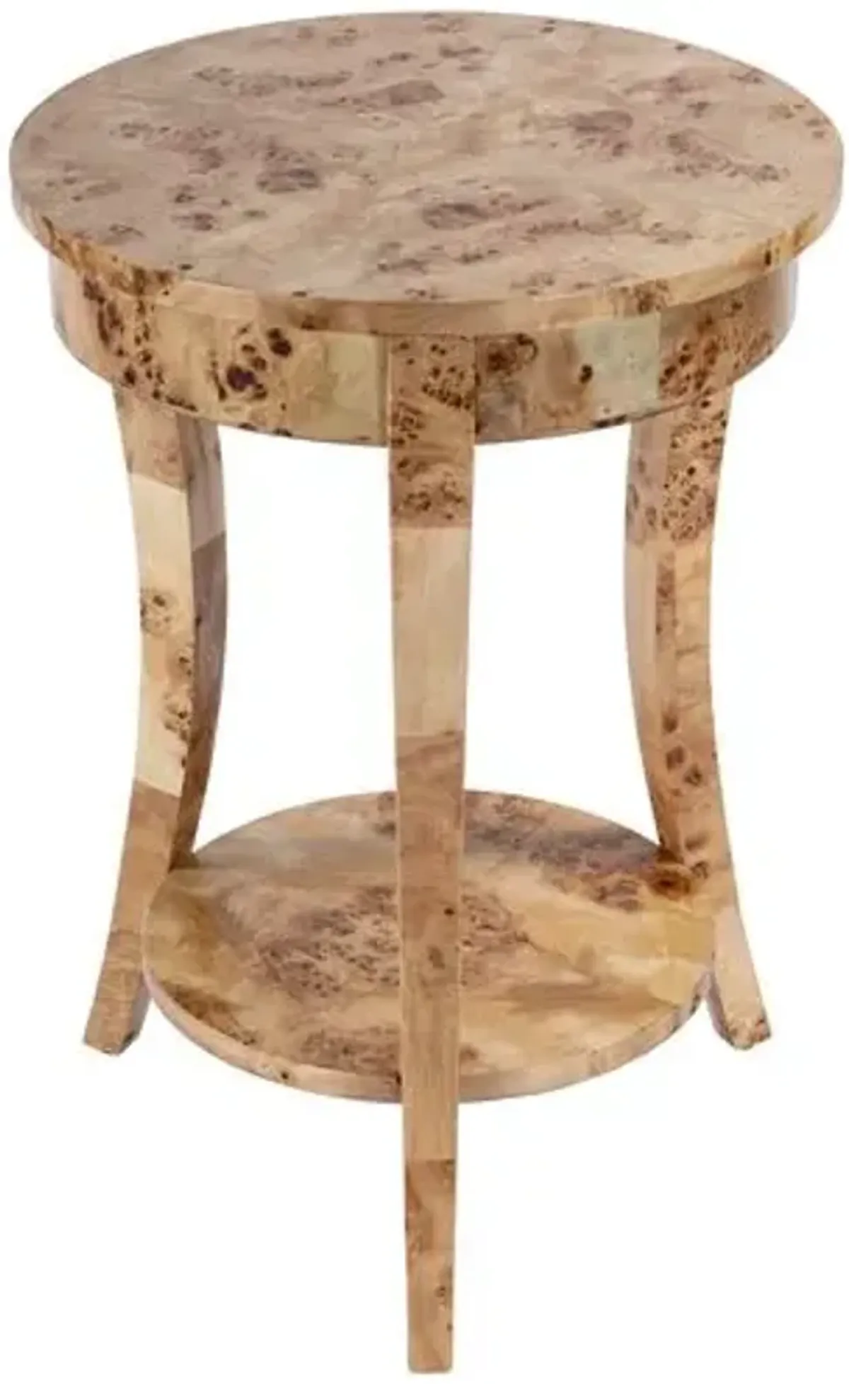 Higgins Round Burl Side Table - Brown