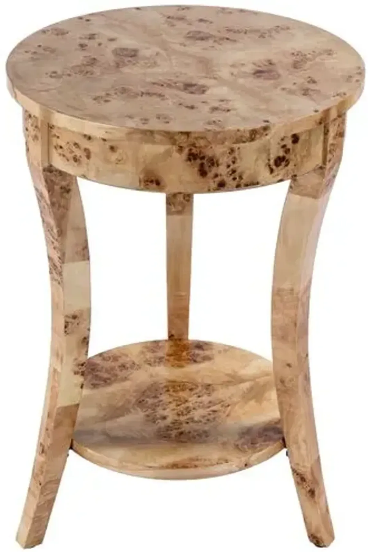 Higgins Round Burl Side Table - Brown