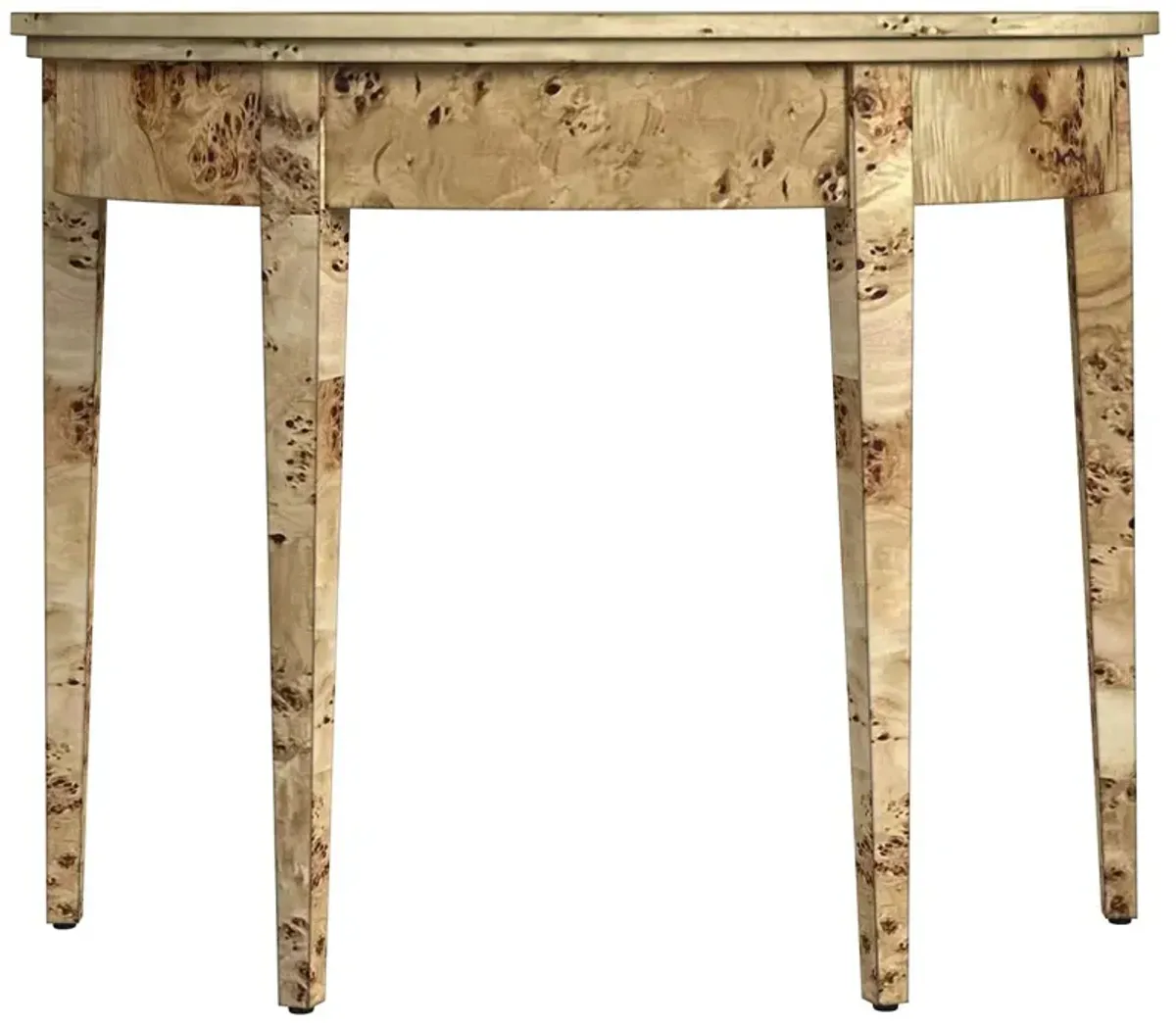 Ruth Demilune Burl 36" Console Table