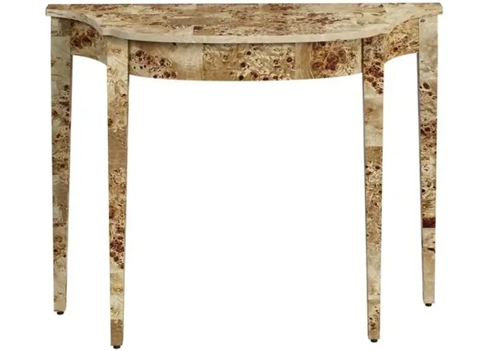 Harlow Burl 36" Demilune Console Table - Brown