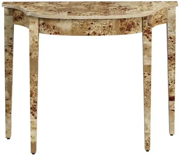 Harlow Burl 36" Demilune Console Table