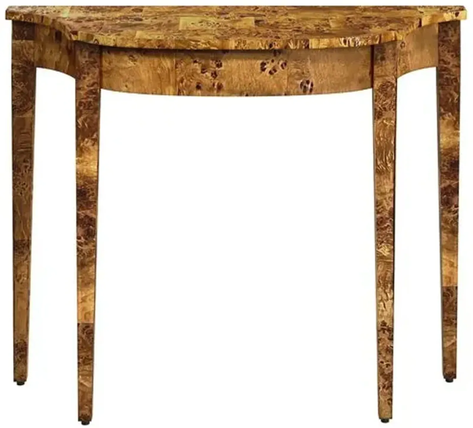 Harlow Burl 36" Demilune Console Table - Brown