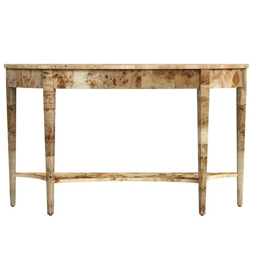 Fletcher Demilune Console Table - Brown