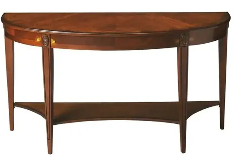 Fletcher Demilune Console Table - Brown