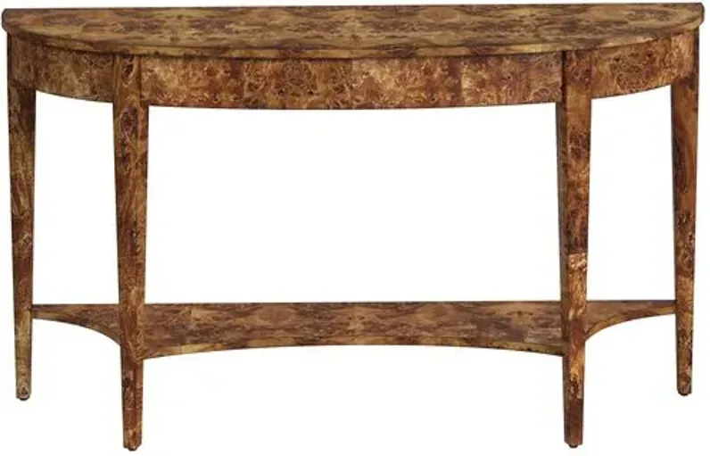 Fletcher Demilune Console Table - Brown