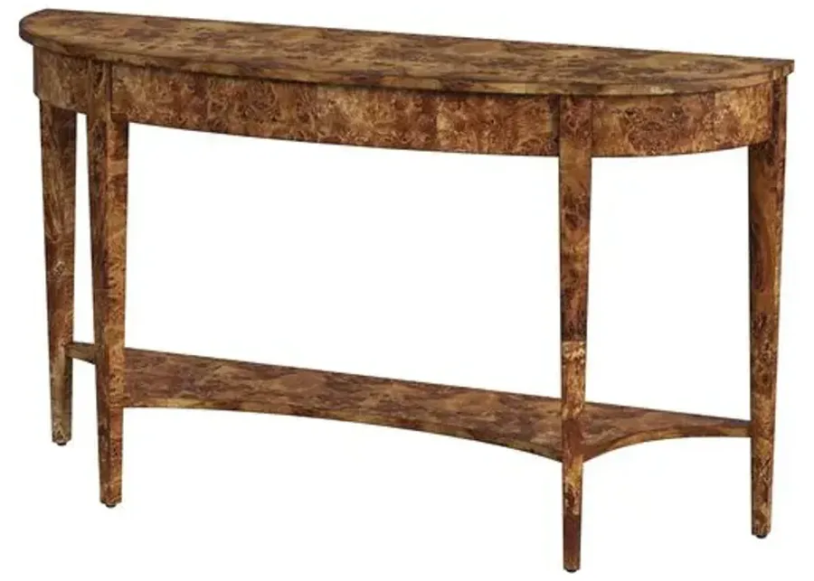 Fletcher Demilune Console Table - Brown