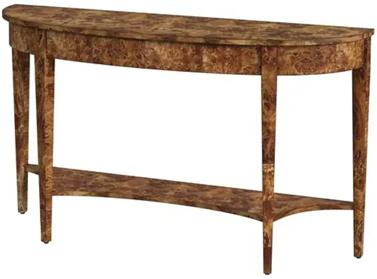 Fletcher Demilune Console Table - Brown