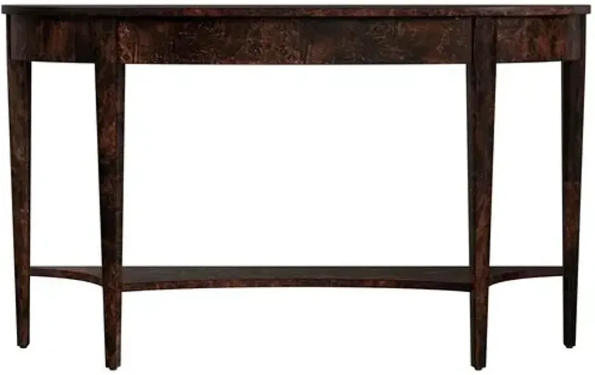 Fletcher Demilune Console Table - Brown