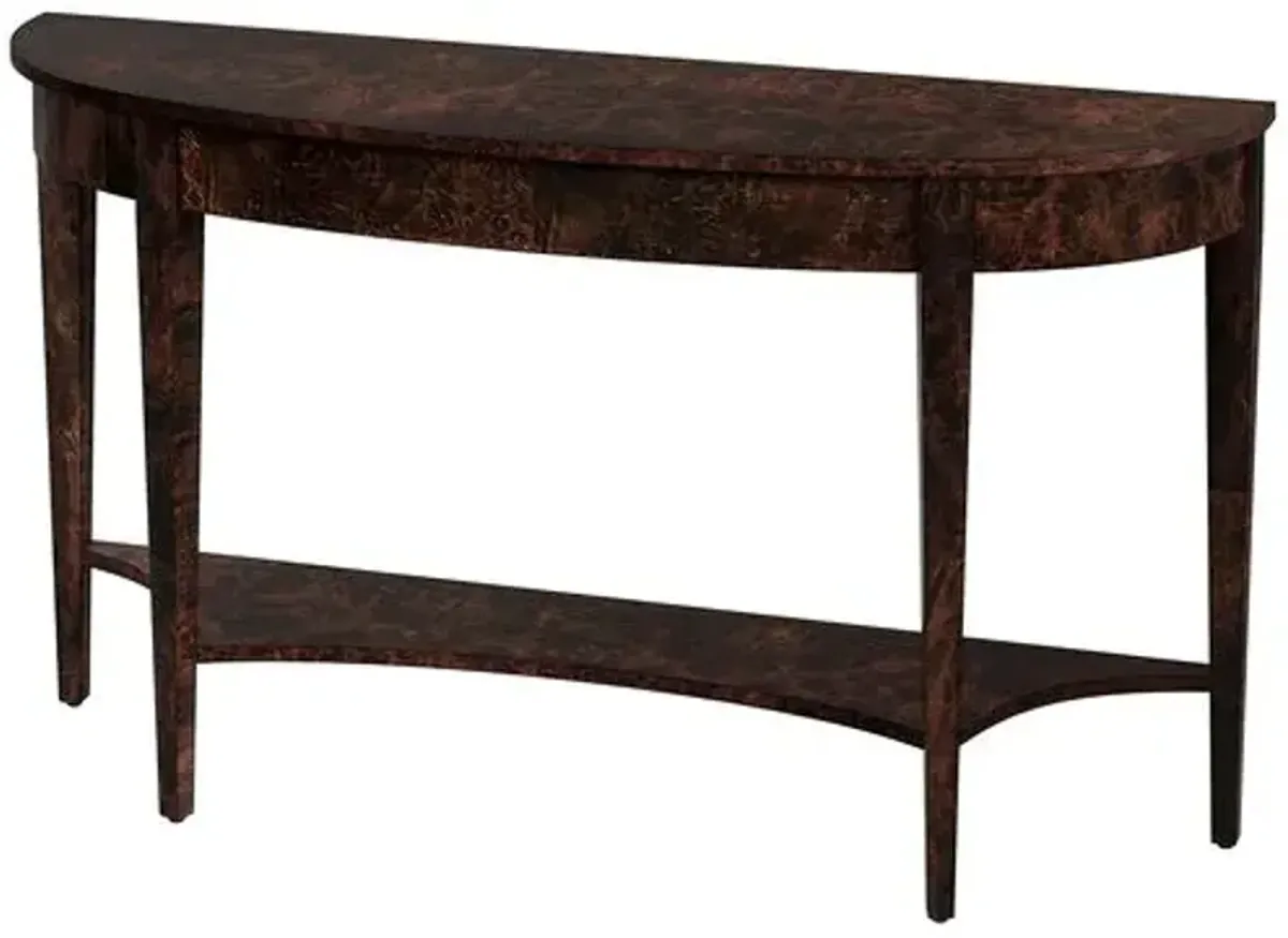 Fletcher Demilune Console Table - Brown