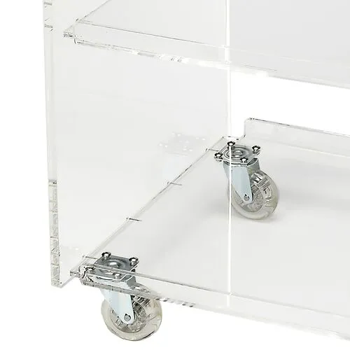 Milly 3-Tier Acrylic Bar Cart - Clear - Handcrafted