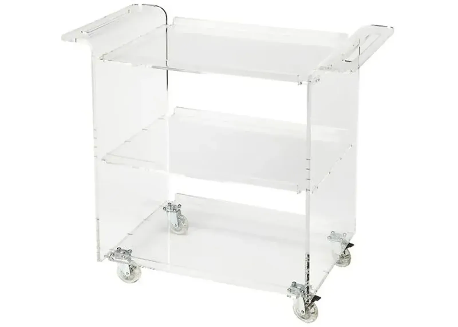 Milly 3-Tier Acrylic Bar Cart - Clear - Handcrafted