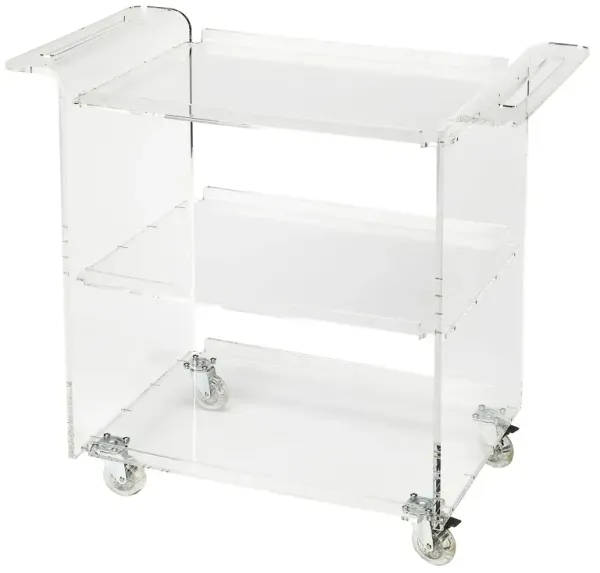 Milly 3-Tier Acrylic Bar Cart, Clear
