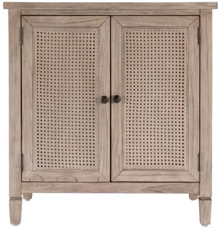 Myrtle 2-Door Cane Cabinet - Desert Sand - Brown