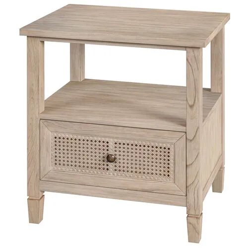 Myrtle 1-Drawer Cane Nightstand