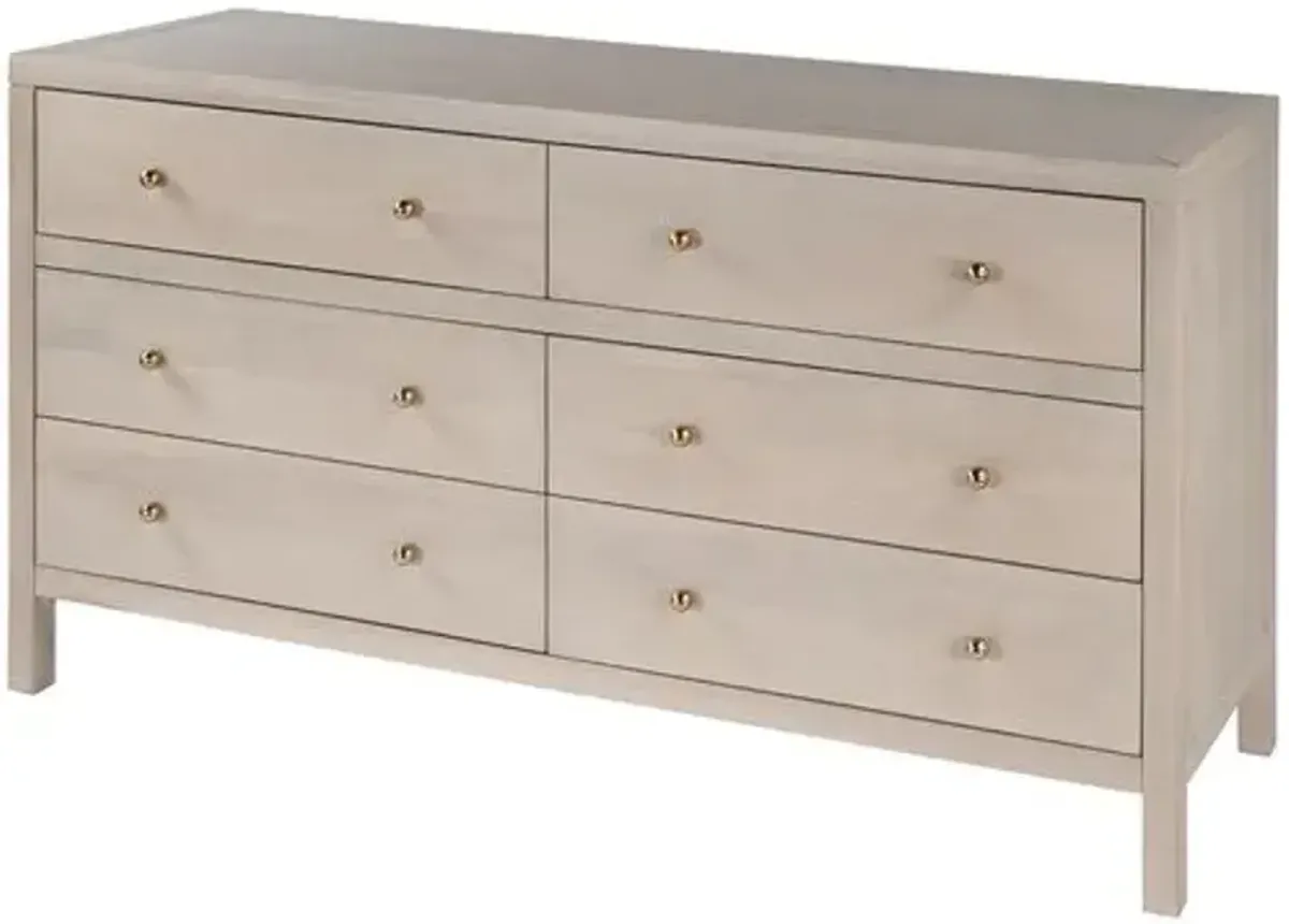 Charlie 6-Drawer Dresser - Beige