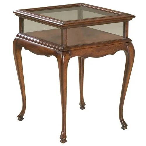 Bronwyn Curio End Table - Brown