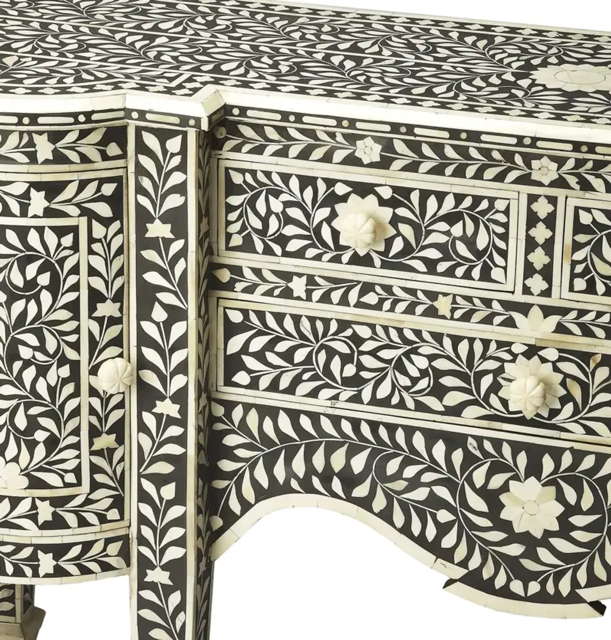 Layla Bone Inlay 57" Buffet - Black/White