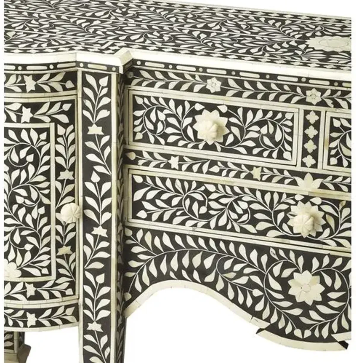 Layla Bone Inlay 57" Buffet - Black/White