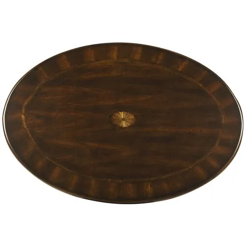 Loralie Oval Coffee Table - Cherry - Brown