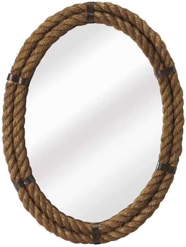 Sorrento Oval Rope Wall Mirror, Natural
