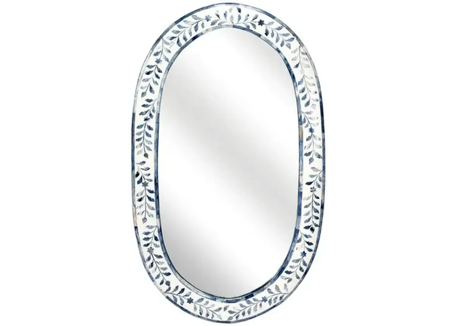 Imani Bone Inlay Wall Mirror - Blue/White