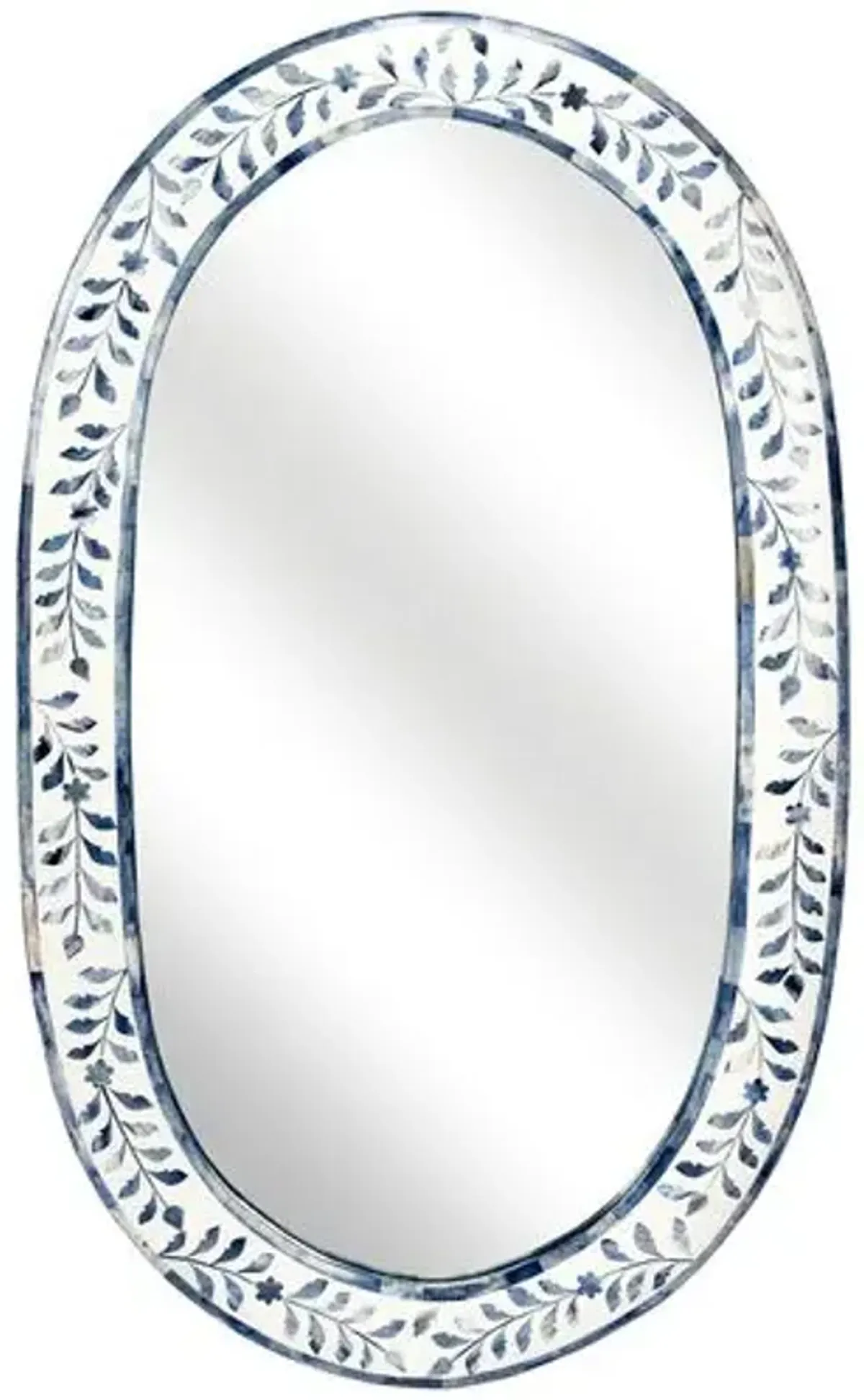 Imani Bone Inlay Wall Mirror - Blue/White