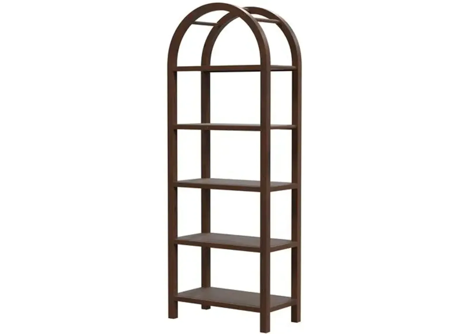 Aldrich Arched 5-Tier Etagere/Bookcase - Brown