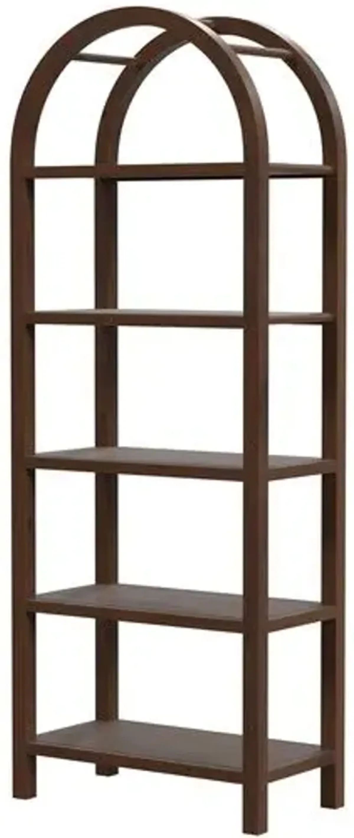 Aldrich Arched 5-Tier Etagere/Bookcase - Brown