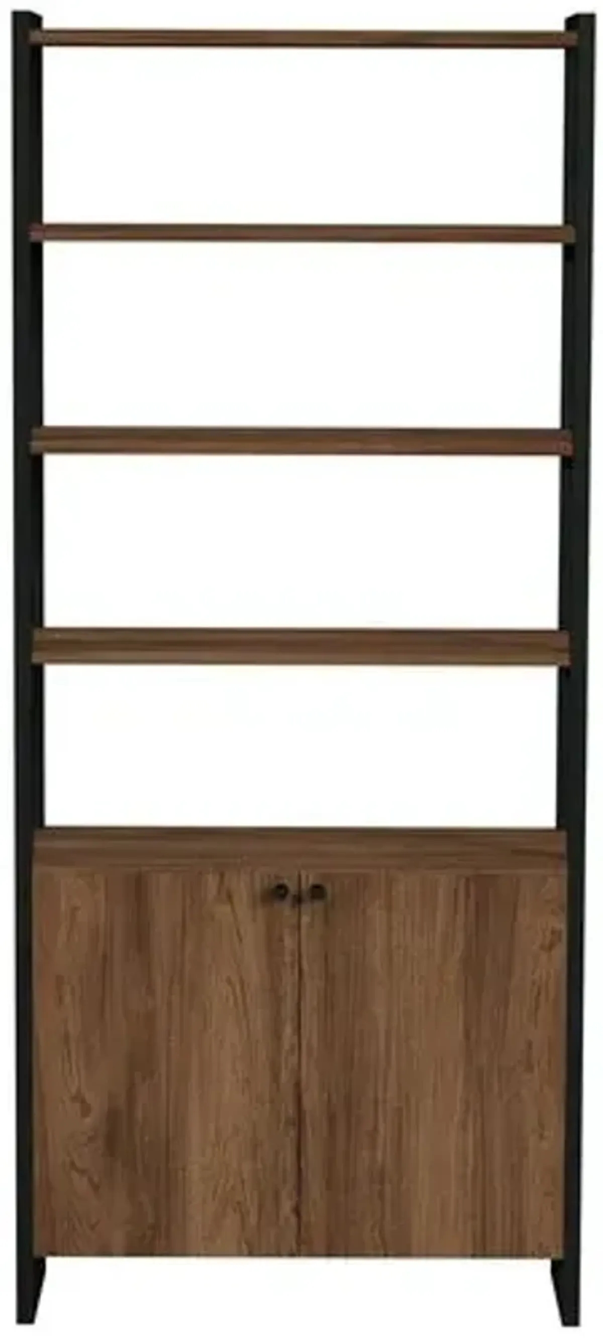 Darren 73" Two-Door Bookcase Etagere - Walnut - Brown