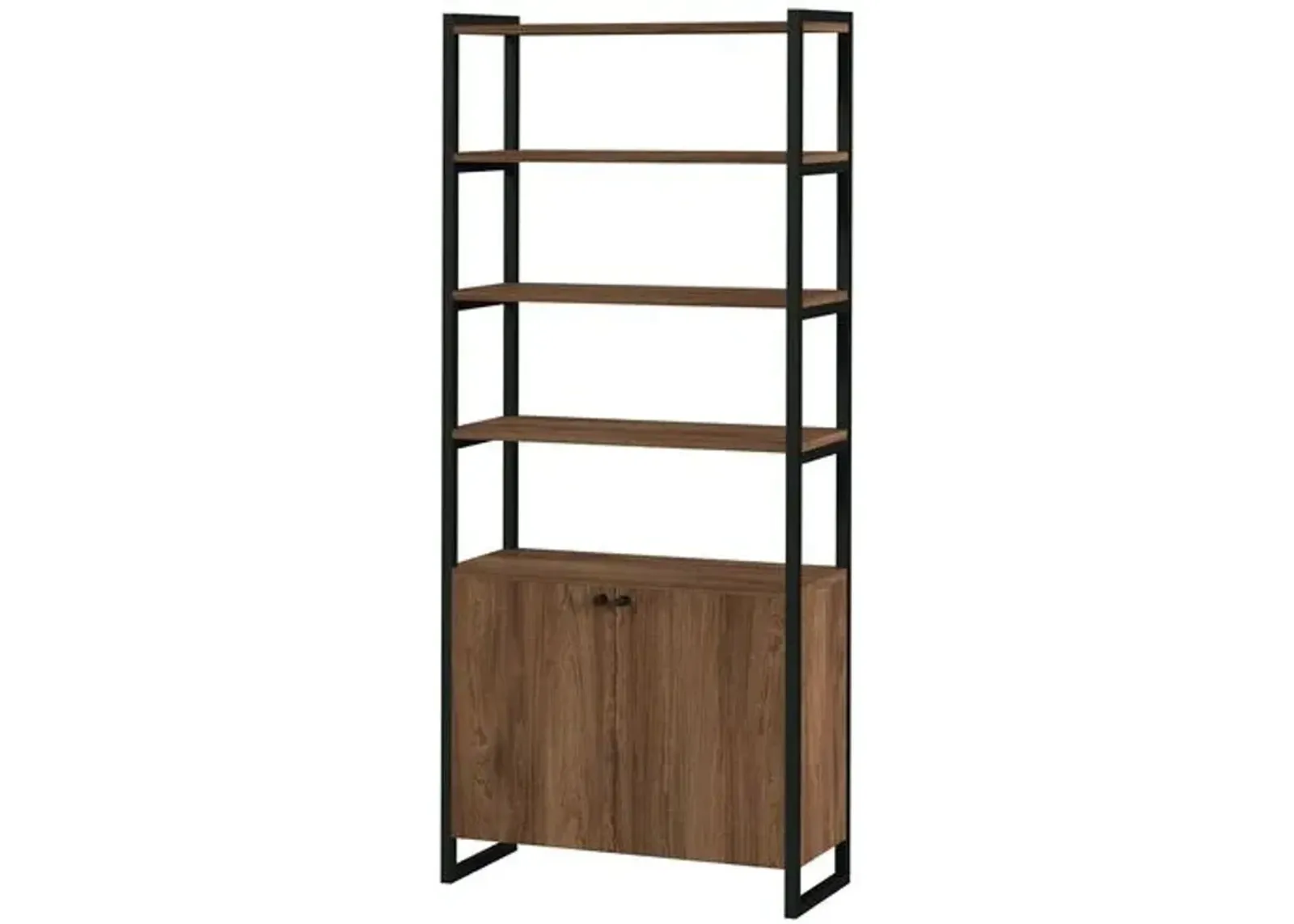 Darren 73" Two-Door Bookcase Etagere - Walnut - Brown