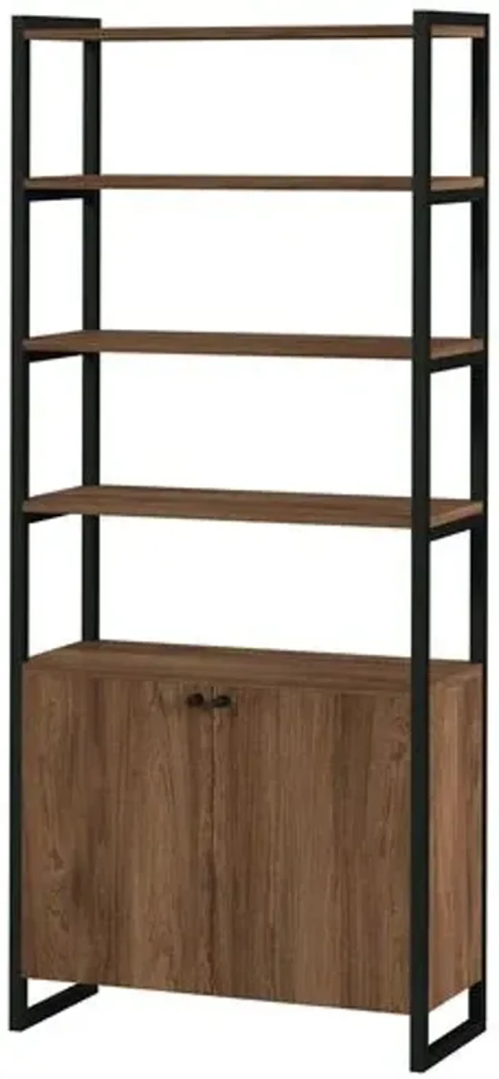 Darren 73" Two-Door Bookcase Etagere - Walnut - Brown