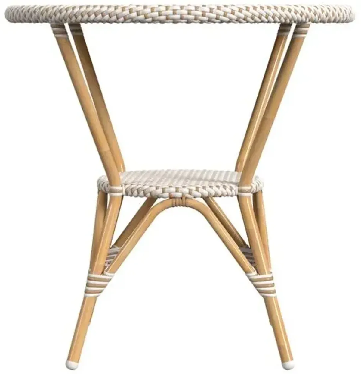 Kye Outdoor Round Rattan Bistro Table - Beige