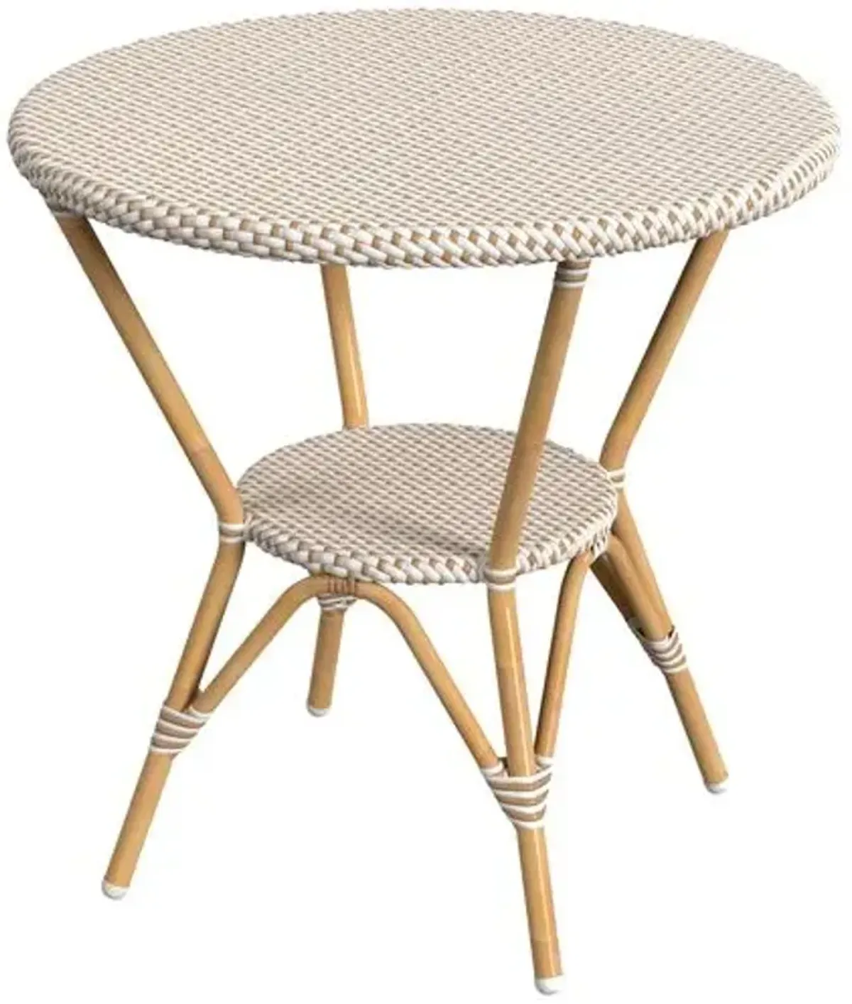 Kye Outdoor Round Rattan Bistro Table - Beige
